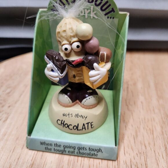 Nuts About Work Bobblehead – “Tough Eat Chocolate” Figurine, Desk Decor - Picture 4 of 8